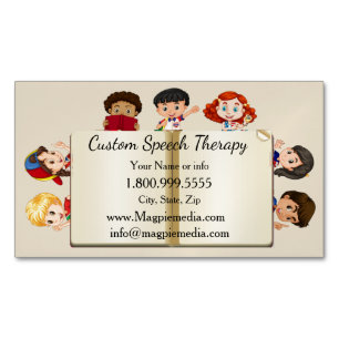Carte De Visite Magnétique Personnalisé Nom Thérapie vocale Enfants Cartoon