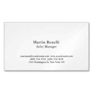 Carte De Visite Magnétique Personnalisé Professionnel Classique Noir & Blanc
