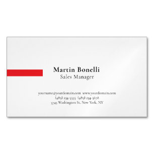 Carte De Visite Magnétique Personnalisé Professionnel Classique Noir & Blanc