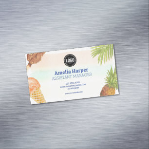 Carte De Visite Magnétique Personnaliser l'artsy aquarelle thème crème glacée