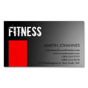 Carte De Visite Magnétique Personnelle Trainer Red Grey