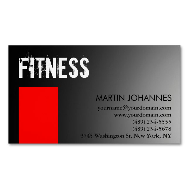 Carte De Visite Magnétique Personnelle Trainer Red Grey (devant)
