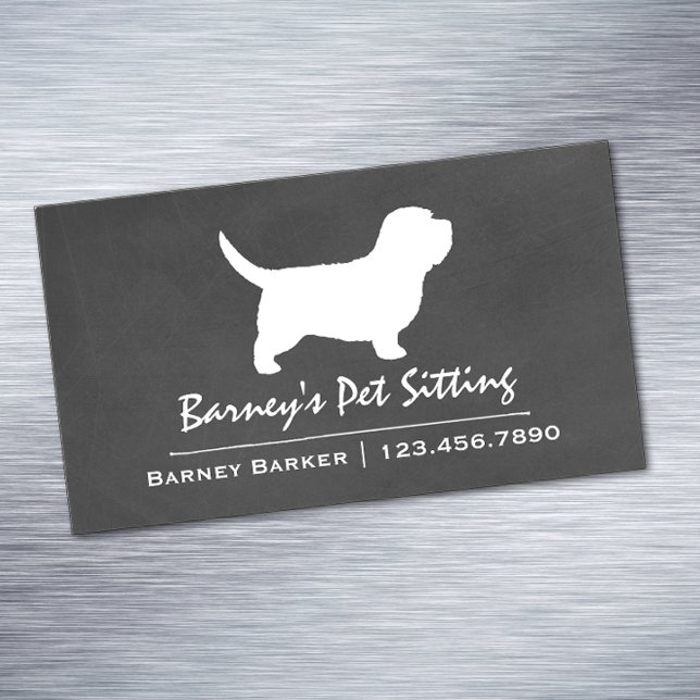 Carte De Visite Magnétique Petit Basset Griffon Vendeen PBGV Chien Silhouette (Créateur téléchargé)