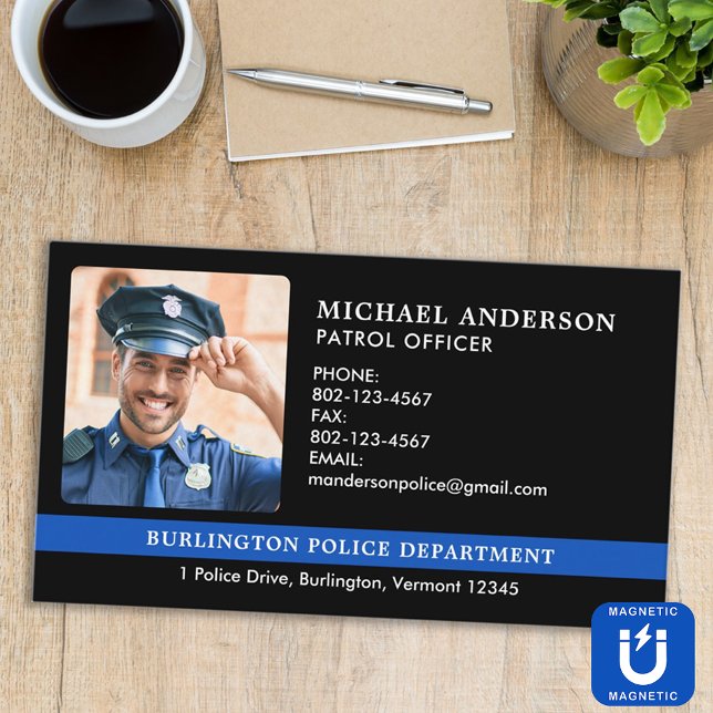 Carte De Visite Magnétique Photo du service de police des douanes (Créateur téléchargé)