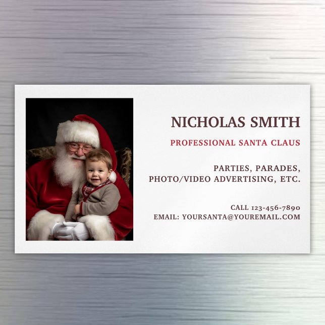 Carte De Visite Magnétique Photo professionnelle du Père Noël (Créateur téléchargé)