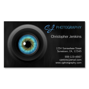 Carte De Visite Magnétique Photographe de la caméra Blue Eye