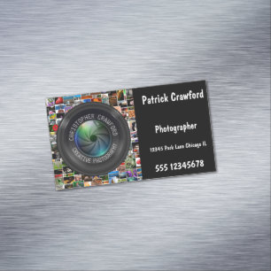 Carte De Visite Magnétique Photographe Et Photographie Professionnel Lentille