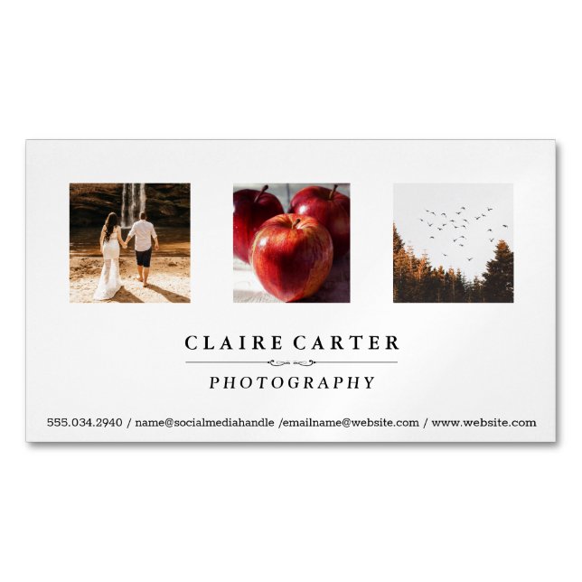 Carte De Visite Magnétique Photographie | Portefeuille de photographe (devant)