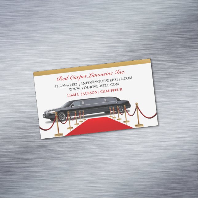 Carte De Visite Magnétique Pilote de limousine noire (In Situ)
