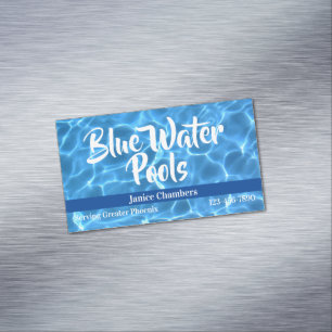 Carte De Visite Magnétique Piscine Photo Bleu Aqua