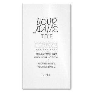Carte De Visite Magnétique Plaine simple à main levée