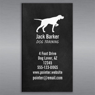 Carte De Visite Magnétique Pointeur Pointeur Chien Silhouette Chalboard Style