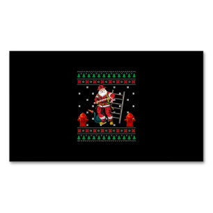 Carte De Visite Magnétique Pompier Vilain Chandail de Noël Xmas Garçons Fille