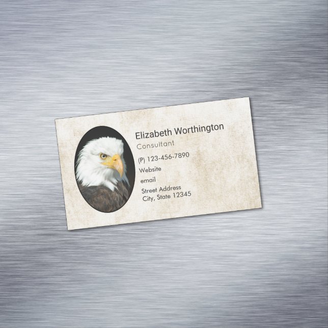 Carte De Visite Magnétique Portrait Majestic Bald Eagle (In Situ)