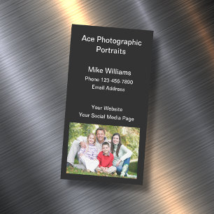 Carte De Visite Magnétique Portrait Photographe vertical