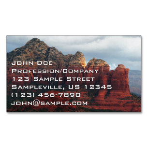 Carte De Visite Magnétique Pot de café nuageux Rock à Sedona Arizona
