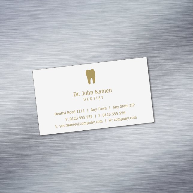 Carte De Visite Magnétique Pratique dentaire | Golden Dentis (In Situ)
