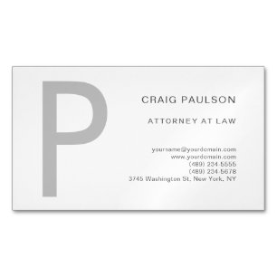Carte De Visite Magnétique Premium Linen Monogramme Attorney at Law Modern