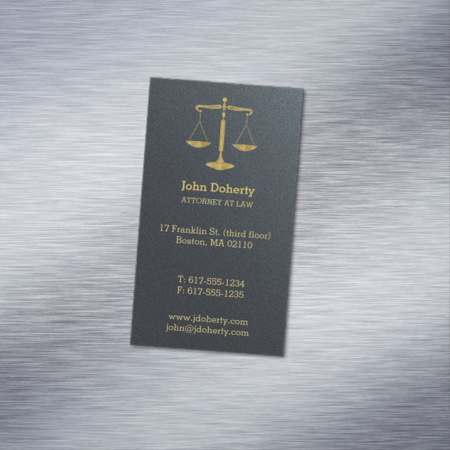 Carte De Visite Magnétique Procureur | Classic Golden Scales of Justice (In Situ)
