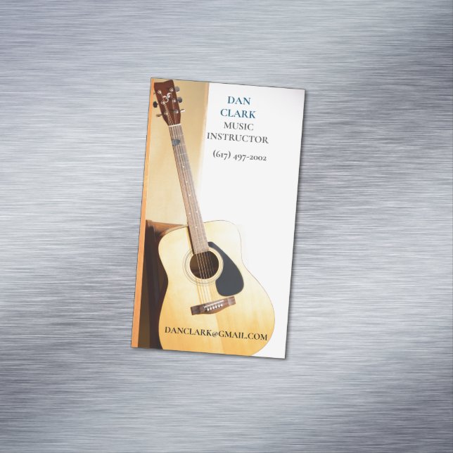 Carte De Visite Magnétique Professeur de musique/Musicien/ Guitare (In Situ)
