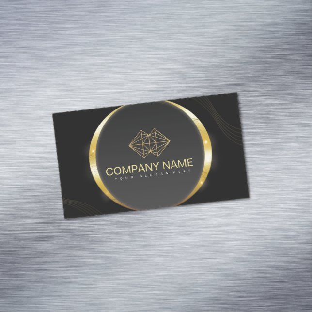 Carte De Visite Magnétique Professionnel Classic Elegant Black Gold (In Situ)