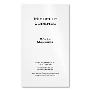 Carte De Visite Magnétique Professionnel Moderne Simple Noir & Blanc
