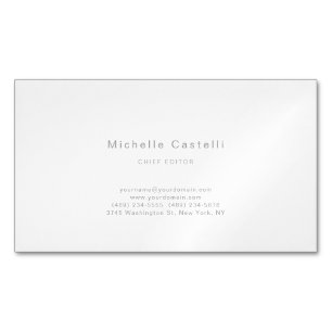 Carte De Visite Magnétique Professionnel Unique Classique Noir Blanc