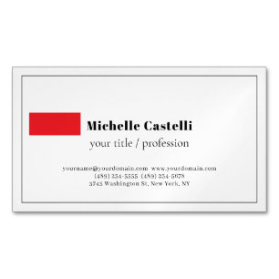 Carte De Visite Magnétique Professionnel Unique Classique Simple