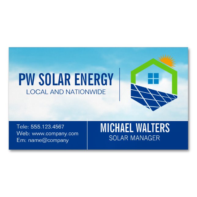 Carte De Visite Magnétique Puissance solaire | Ciel (devant)