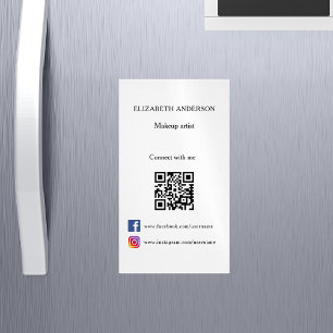 Carte De Visite Magnétique Qr code couleur de marque des médias sociaux