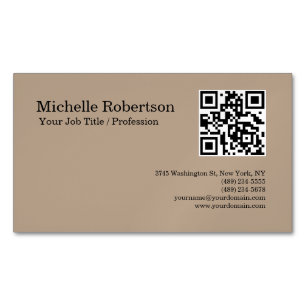 Carte De Visite Magnétique QR Code numérisable minimaliste personnalisable