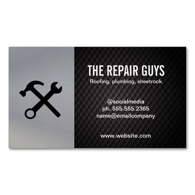 Carte De Visite Magnétique Réparation à domicile | Handyman | Construction (devant)