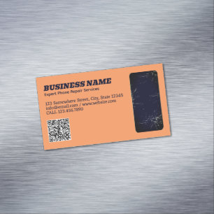Carte De Visite Magnétique Réparation de téléphone QR