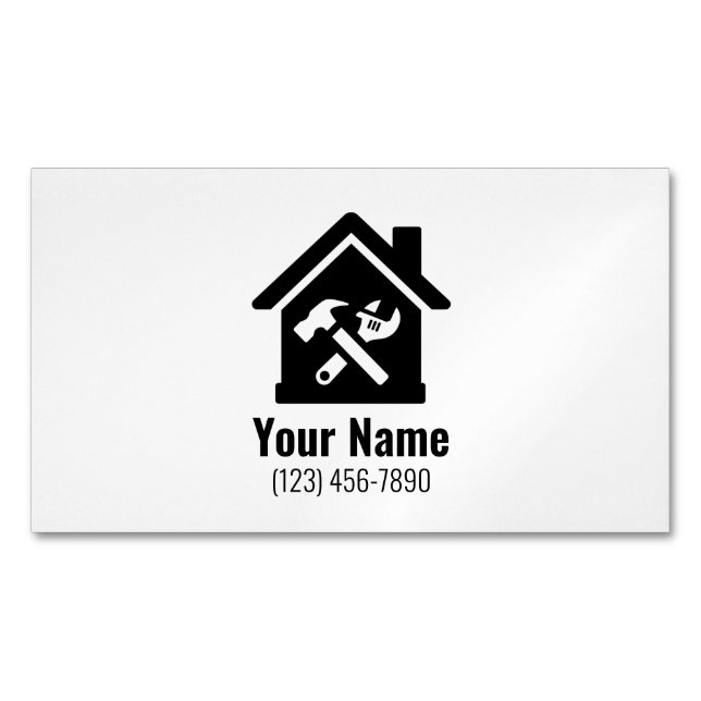 Carte De Visite Magnétique Réparations personnalisables de maisons de bricola (devant)