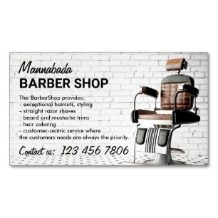 Carte De Visite Magnétique Retro Barber Shop
