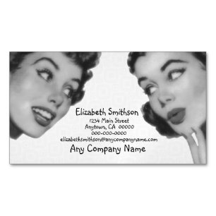 Carte De Visite Magnétique Rétro le dites