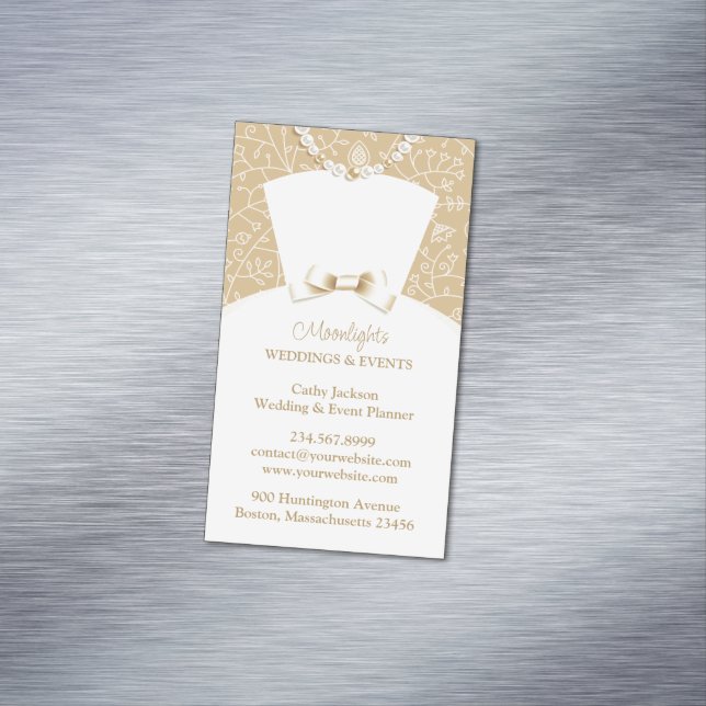 Carte De Visite Magnétique Robe blanche mariage (In Situ)