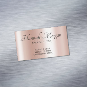 Carte De Visite Magnétique Rose Gold Pâle Élégant Ombré