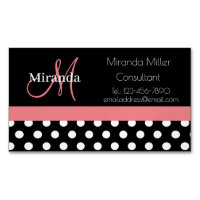 Rose noir blanc Polka point Monogramme