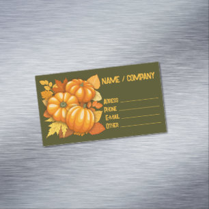Carte De Visite Magnétique Saison d'automne Halloween Citrouille Motif