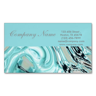 Carte De Visite Magnétique Salon d'aquarelle bleu abstrait SPA