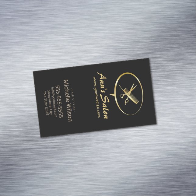 Carte De Visite Magnétique Salon de beauté Cute Scissors Comb (In Situ)