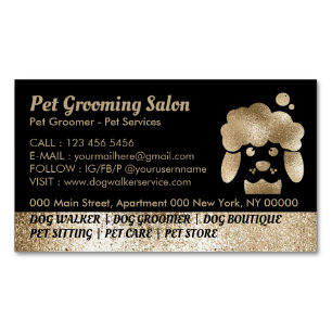 Carte De Visite Magnétique Salon de toilettage pour chiens Gold bath spa