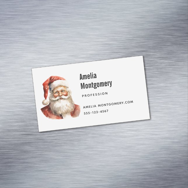 Carte De Visite Magnétique Santa Claus Retro Christmas (In Situ)