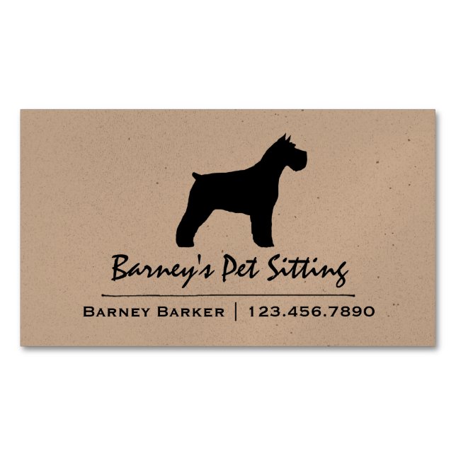 Carte De Visite Magnétique Schnauzer Chien Silhouette (devant)