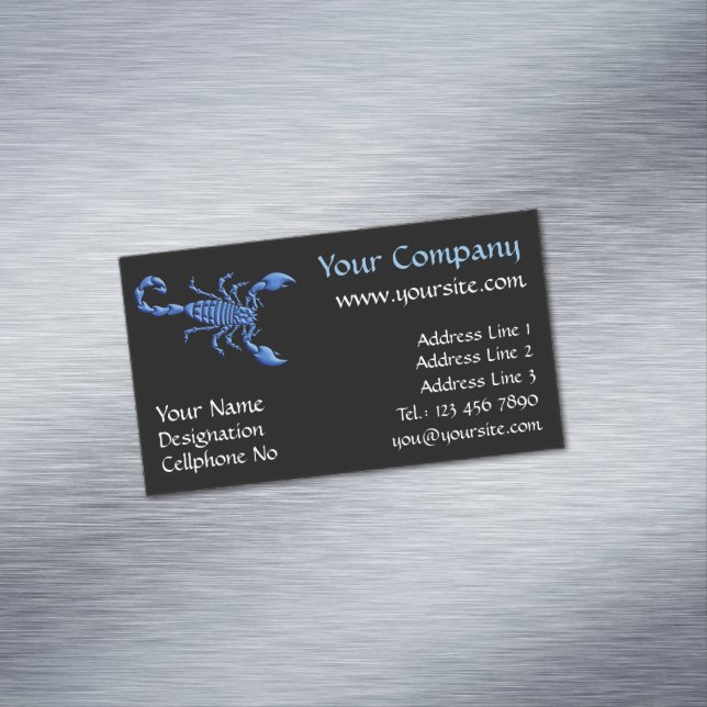 Carte De Visite Magnétique Scorpion bleu (In Situ)