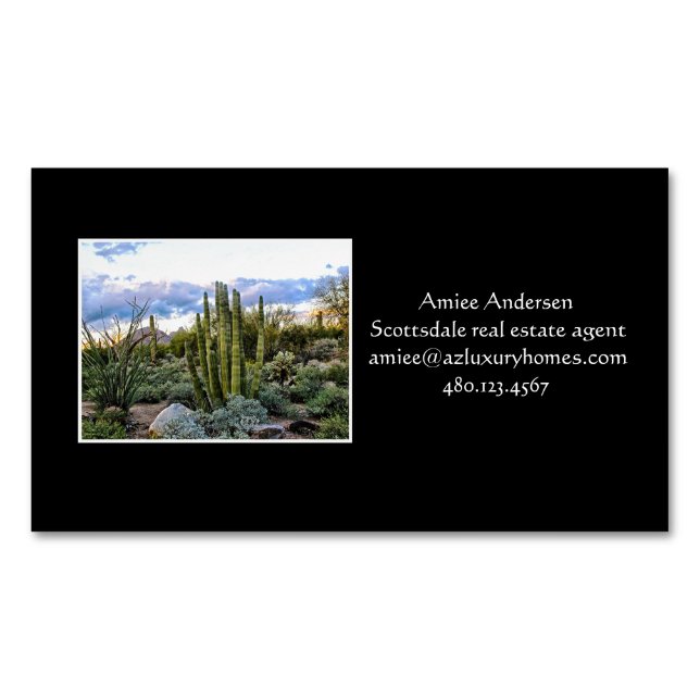 Carte De Visite Magnétique Scottsdale Succulent Sunset (devant)