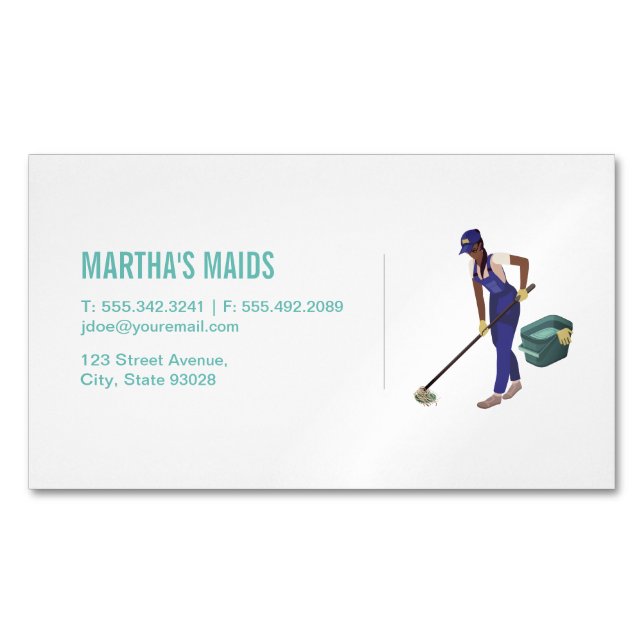 Carte De Visite Magnétique Service de ménage (devant)