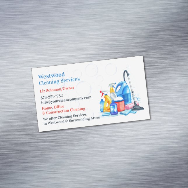Carte De Visite Magnétique Service de nettoyage (In Situ)