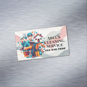 Carte De Visite Magnétique Service de nettoyage de maison moderne ménage